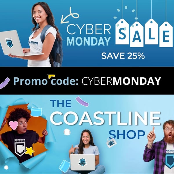 New Coastline Store Cyber Monday Sale - Use Promo Code CYBERMONDAY for 25% off