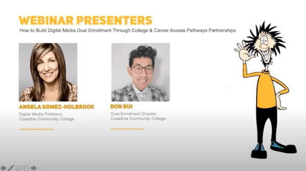 Webinar Presenters Angela Gomez-Holbrook and Don Bui, Coastline College faculty