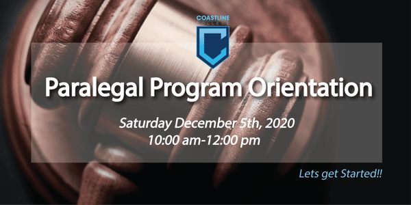 paralegal program orientation promo graphic