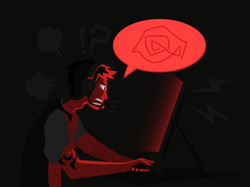 illustration of angry young gamer